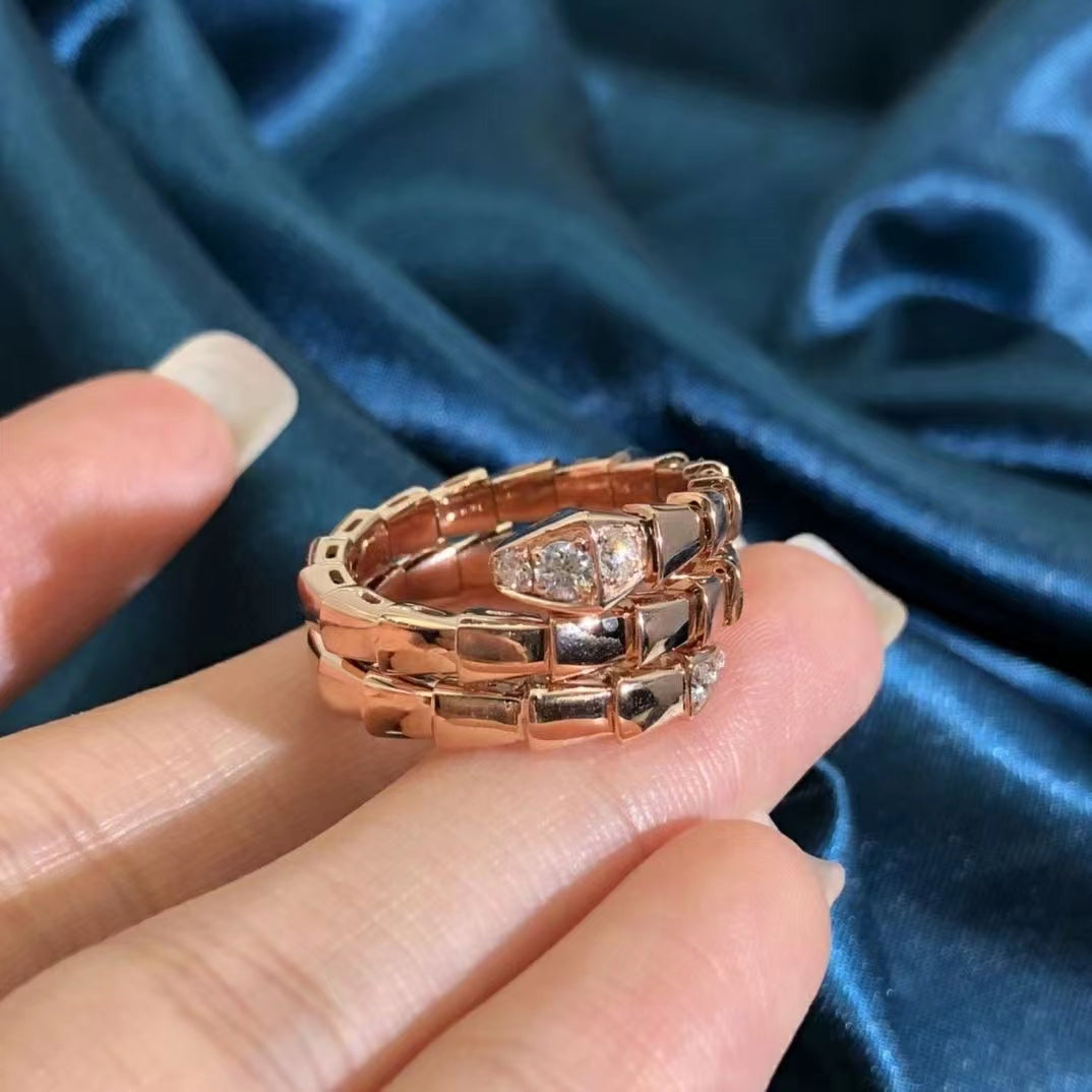 [⭐⭐JeweliWhal]SERPENTS DOUBLE ROW DIAMOND RING