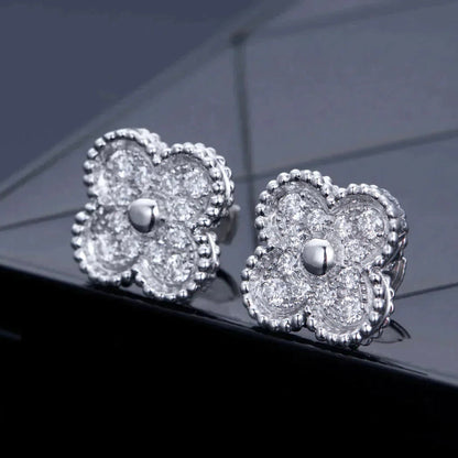 [⭐⭐JeweliWhal]CLOVER 1 MOTIV DIAMANT-OHRSTECKER SILBER