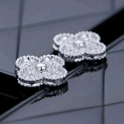[⭐⭐JeweliWhal]CLOVER 1 MOTIV DIAMANT-OHRSTECKER SILBER