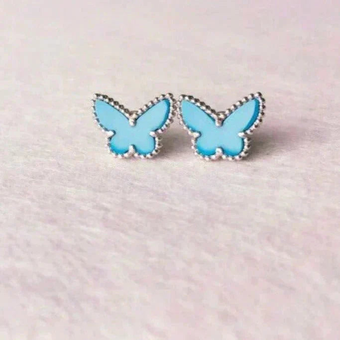 [⭐⭐JeweliWhal]SCHMETTERLING TÜRKIS OHRRINGE SILBER