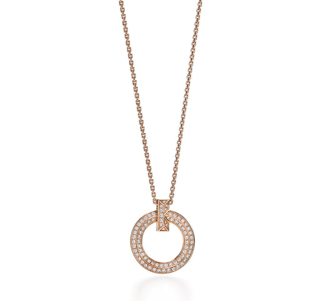 [JeweliWhal]T CIRCLE PEDANT DIAMOND NECKLACE