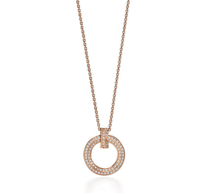 [JeweliWhal]T CIRCLE PEDANT DIAMOND NECKLACE