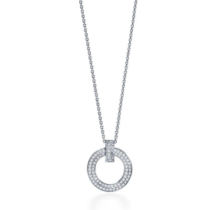 [JeweliWhal]T CIRCLE PEDANT DIAMOND NECKLACE