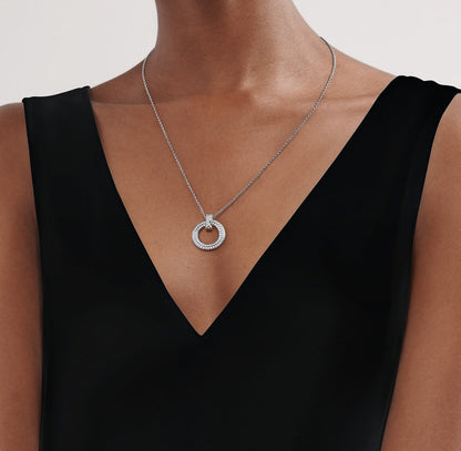 [JeweliWhal]T CIRCLE PEDANT DIAMOND NECKLACE