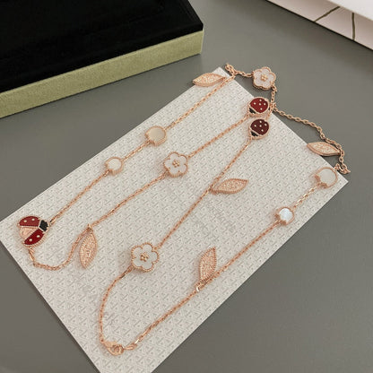 [⭐⭐JeweliWhal]GLÜCKS-FRÜHLINGS-HALSKETTE MIT 15 MOTIVEN IN ROSÉGOLD
