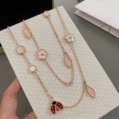 [⭐⭐JeweliWhal]GLÜCKS-FRÜHLINGS-HALSKETTE MIT 15 MOTIVEN IN ROSÉGOLD