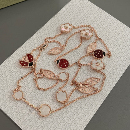 [⭐⭐JeweliWhal]GLÜCKS-FRÜHLINGS-HALSKETTE MIT 15 MOTIVEN IN ROSÉGOLD