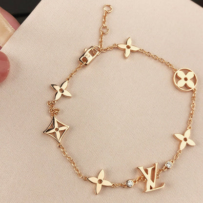 [⭐⭐JeweliWhal]STAR AND SUN 7 MOTIFS GOLD BRACELET