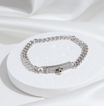 [⭐⭐JeweliWhal]KELLY CHAIN SILVER DIAMOND BRACELET