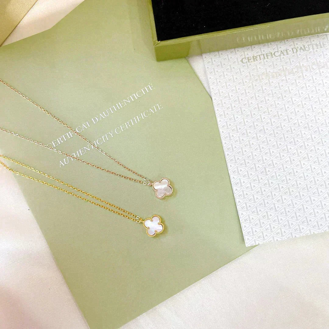 [⭐⭐JeweliWhal]CLOVER MINI 9.5MM WHITE MOTHER-OF-PEARL NECKLACE