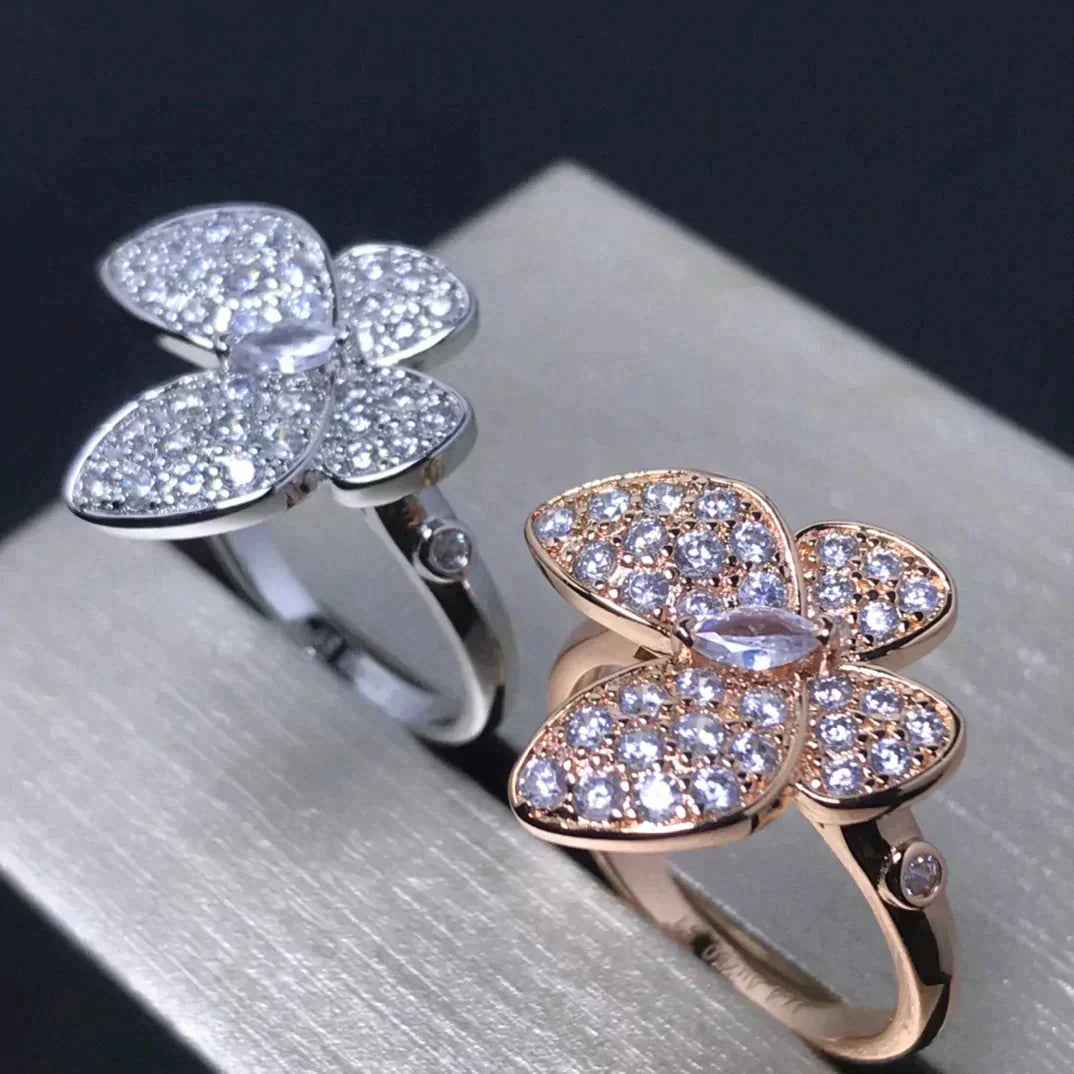 [⭐⭐JeweliWhal]DIAMANT-RING AUS ROSÉGOLD MIT SCHMETTERLING