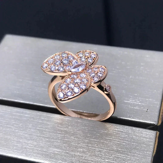[⭐⭐JeweliWhal]BUTTERFLY PINK GOLD DIAMOND RING