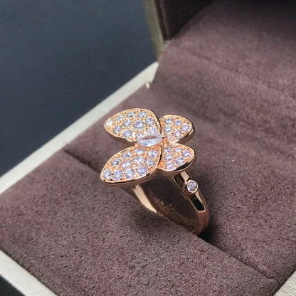 [⭐⭐JeweliWhal]DIAMANT-RING AUS ROSÉGOLD MIT SCHMETTERLING