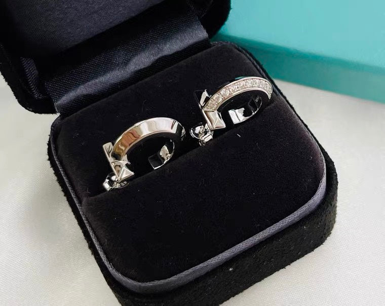 [JeweliWhal]HOOP EARRINGS IN ROSE GOLD WITH DIAMONDS
