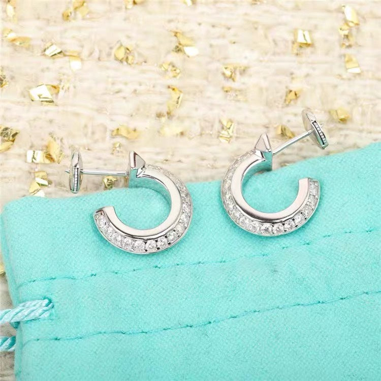 [JeweliWhal]HOOP EARRINGS IN ROSE GOLD WITH DIAMONDS