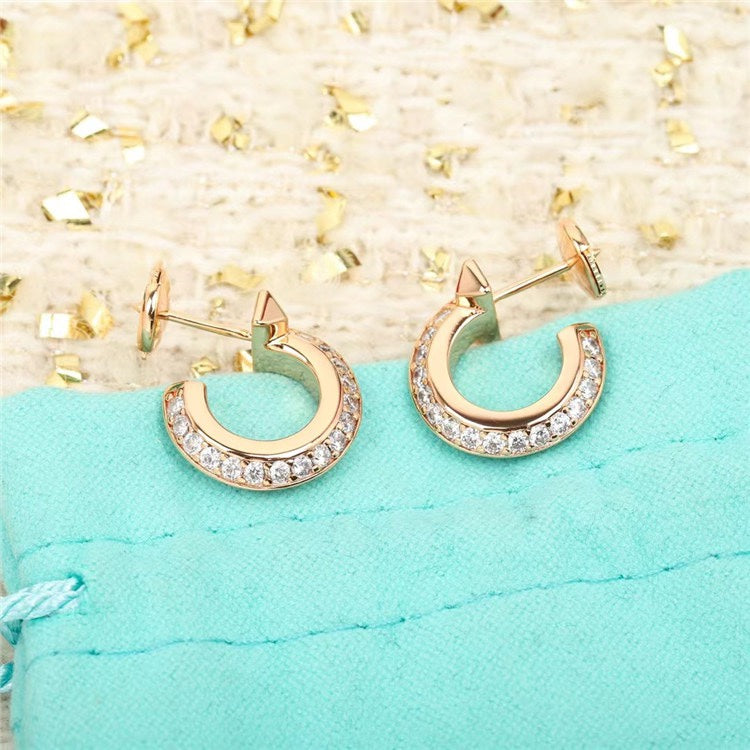 [JeweliWhal]HOOP EARRINGS IN ROSE GOLD WITH DIAMONDS