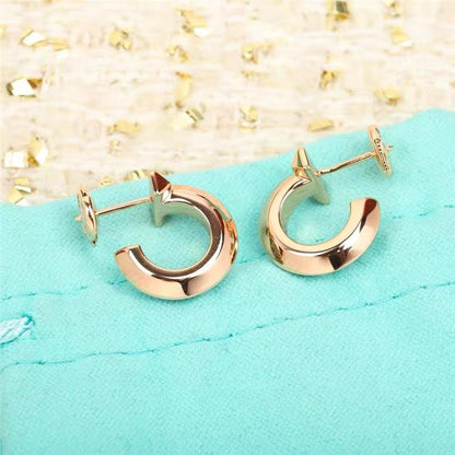 [JeweliWhal]HOOP EARRINGS IN ROSE GOLD WITH DIAMONDS