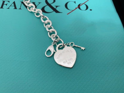 [JeweliWhal]KEY HEART CARD CHUNKY INTERLOCKING BRACELET LENGTH