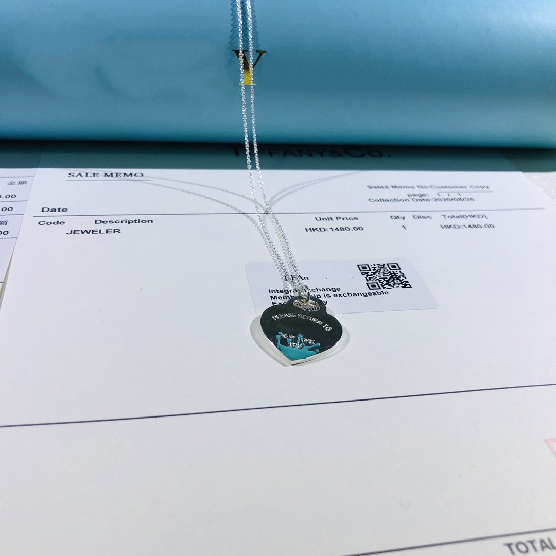 [JeweliWhal]COLOUR HEART SPLASH TAG NECKLACE