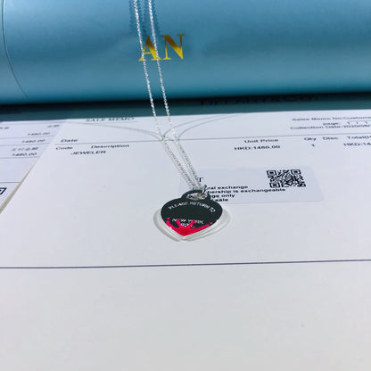 [JeweliWhal]COLOUR HEART SPLASH TAG NECKLACE