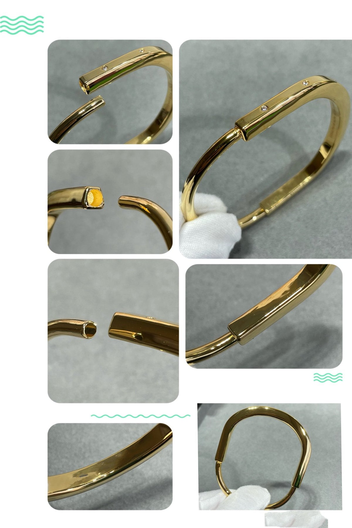 [JeweliWhal]LOCK BRACELET 8 DIAMOND