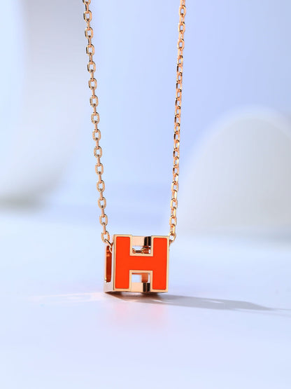[⭐⭐JeweliWhal]H CAGE PINK GOLD NECKLACE