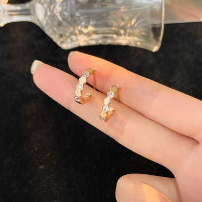 [⭐⭐JeweliWhal]BEE LOVE DIAMOND HOOP EARRINGS