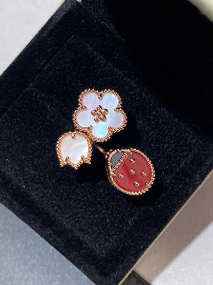 [⭐⭐JeweliWhal]GLÜCKS-RING MIT 3 MOTIVEN IN ROSÉGOLD