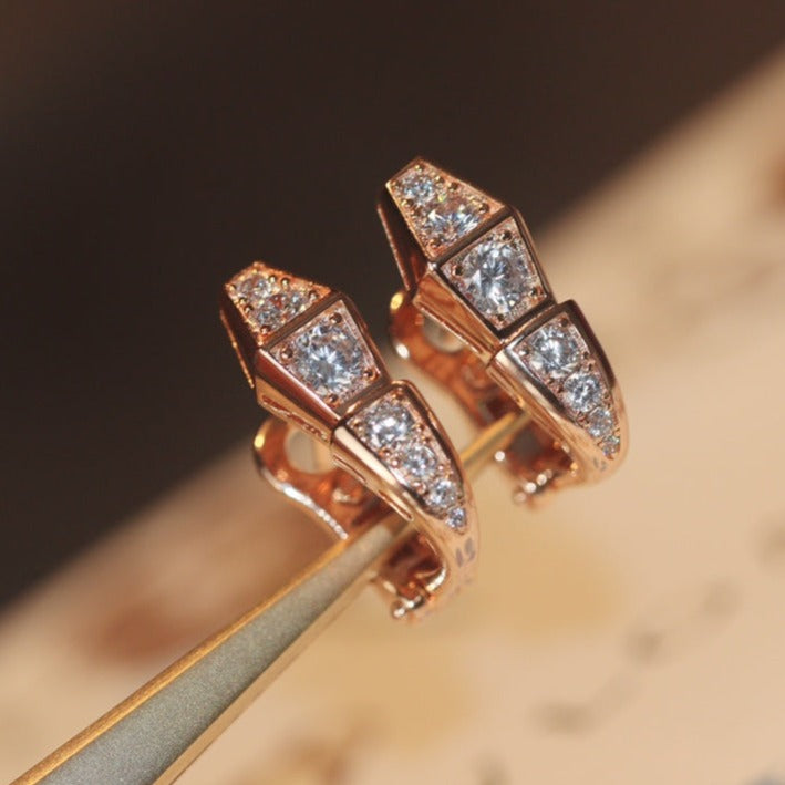 [⭐⭐JeweliWhal]SERPENT OHRRINGE AUS ROSÉGOLD MIT DIAMANTEN