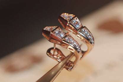 [⭐⭐JeweliWhal]SERPENT OHRRINGE AUS ROSÉGOLD MIT DIAMANTEN