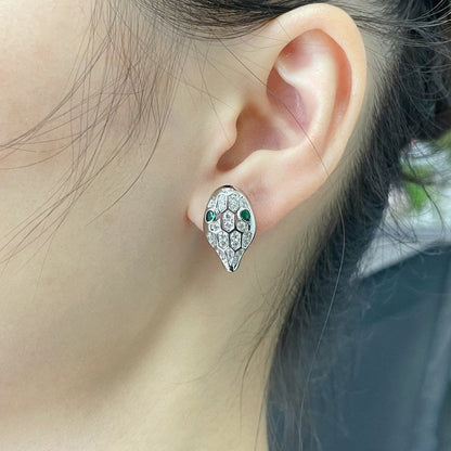 [⭐⭐JeweliWhal]SERPENT DIAMOND STUD EARRINGS