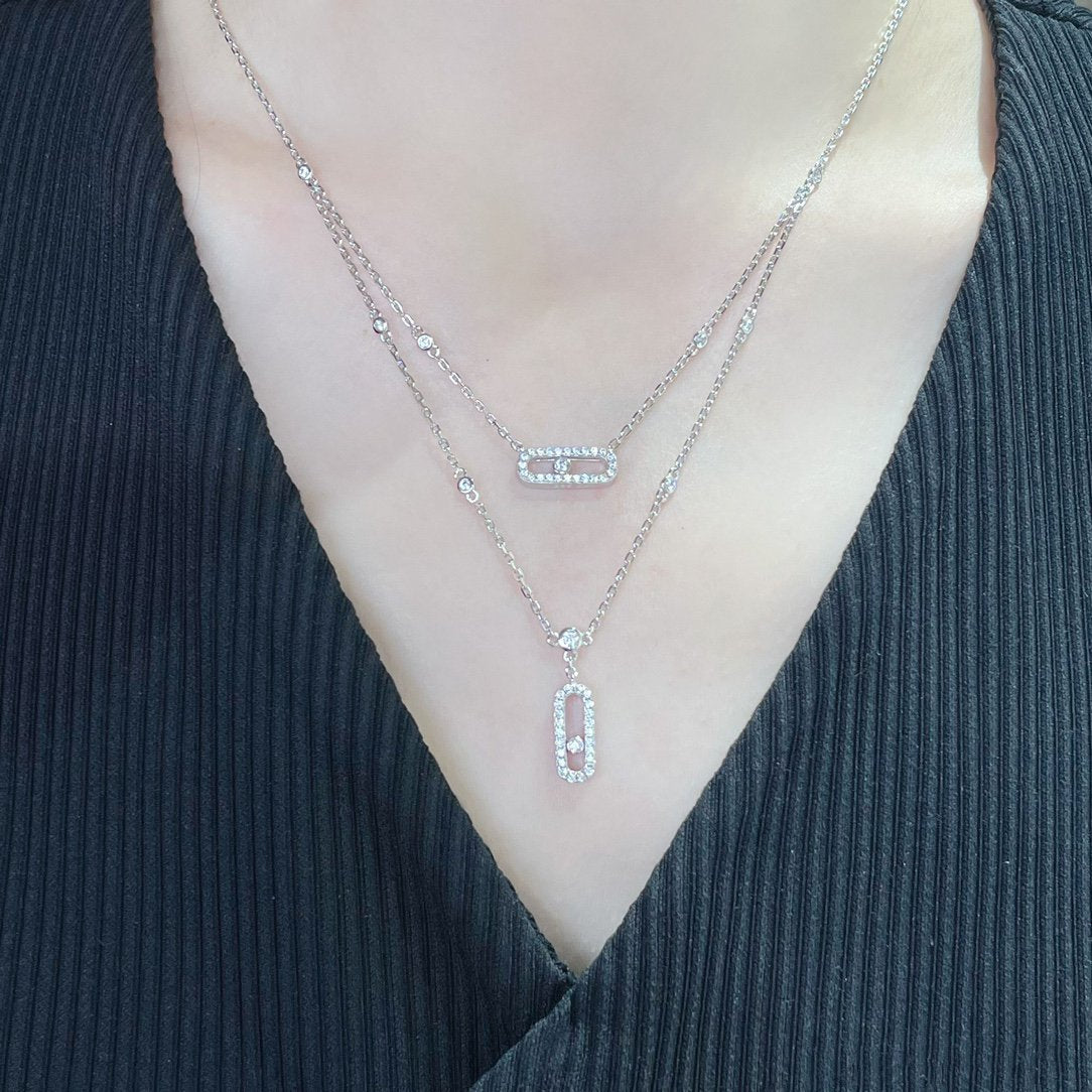 [⭐⭐JeweliWhal]MOVE 2 ROW DIAMOND NECKLACE