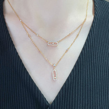 [⭐⭐JeweliWhal]MOVE 2 ROW DIAMOND NECKLACE