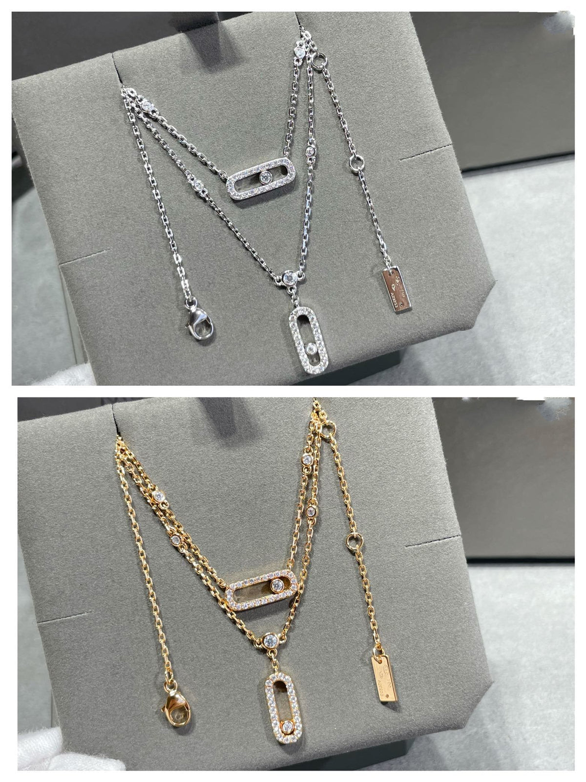 [⭐⭐JeweliWhal]MOVE 2 ROW DIAMOND NECKLACE