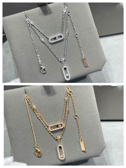 [⭐⭐JeweliWhal]MOVE 2 ROW DIAMOND NECKLACE