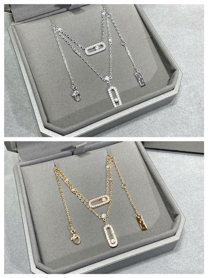 [⭐⭐JeweliWhal]MOVE 2 ROW DIAMOND NECKLACE
