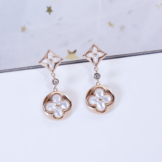 [⭐⭐JeweliWhal]STAR AND SUN PINK GOLD MOP DROP EARRINGS