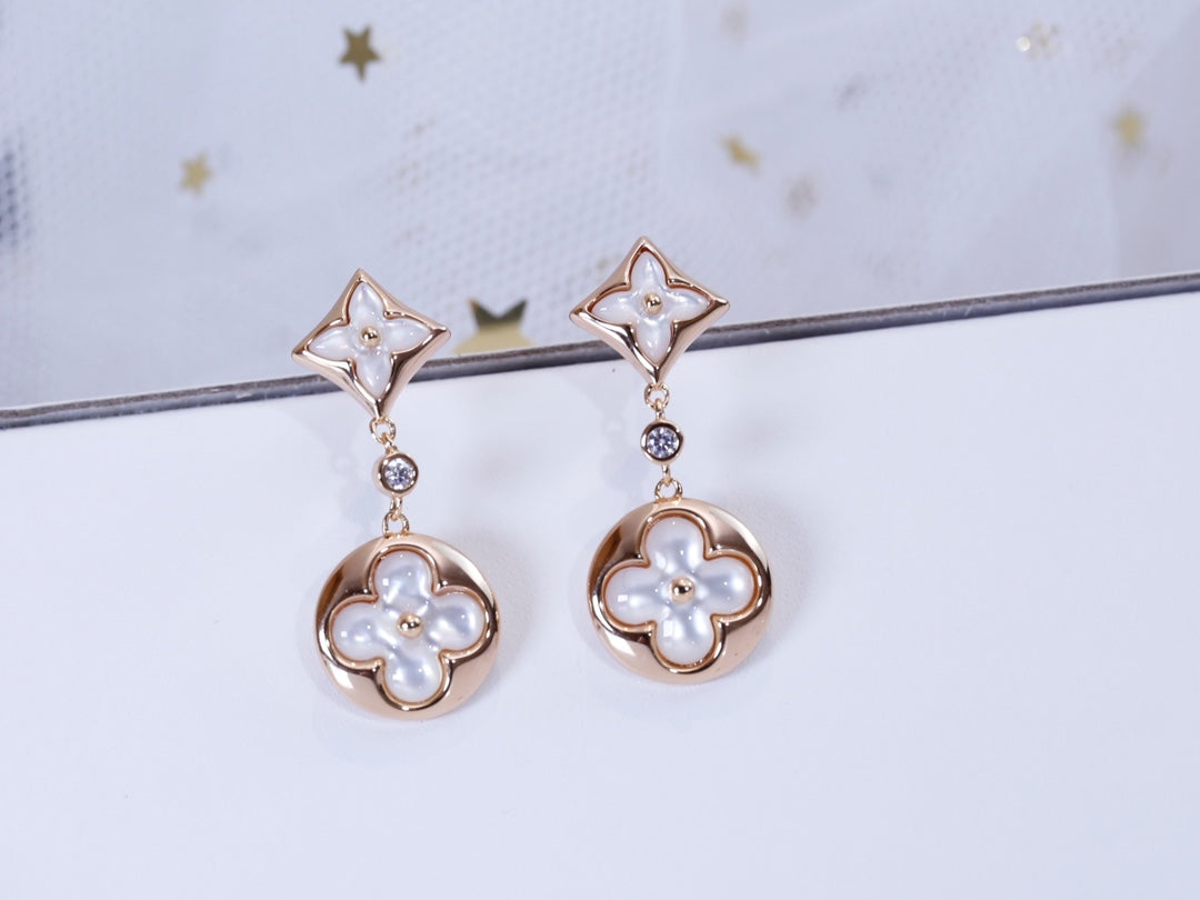 [⭐⭐JeweliWhal]STAR AND SUN PINK GOLD MOP DROP EARRINGS