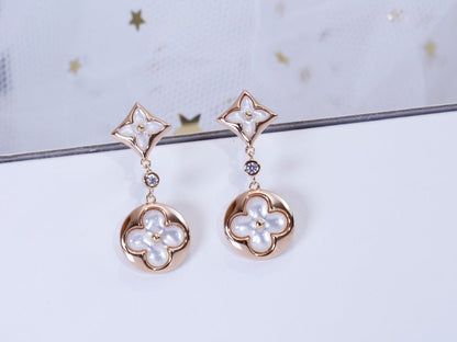 [⭐⭐JeweliWhal]STAR AND SUN PINK GOLD MOP DROP EARRINGS