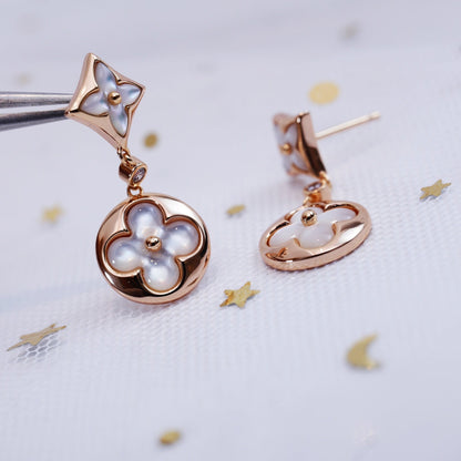 [⭐⭐JeweliWhal]STAR AND SUN PINK GOLD MOP DROP EARRINGS