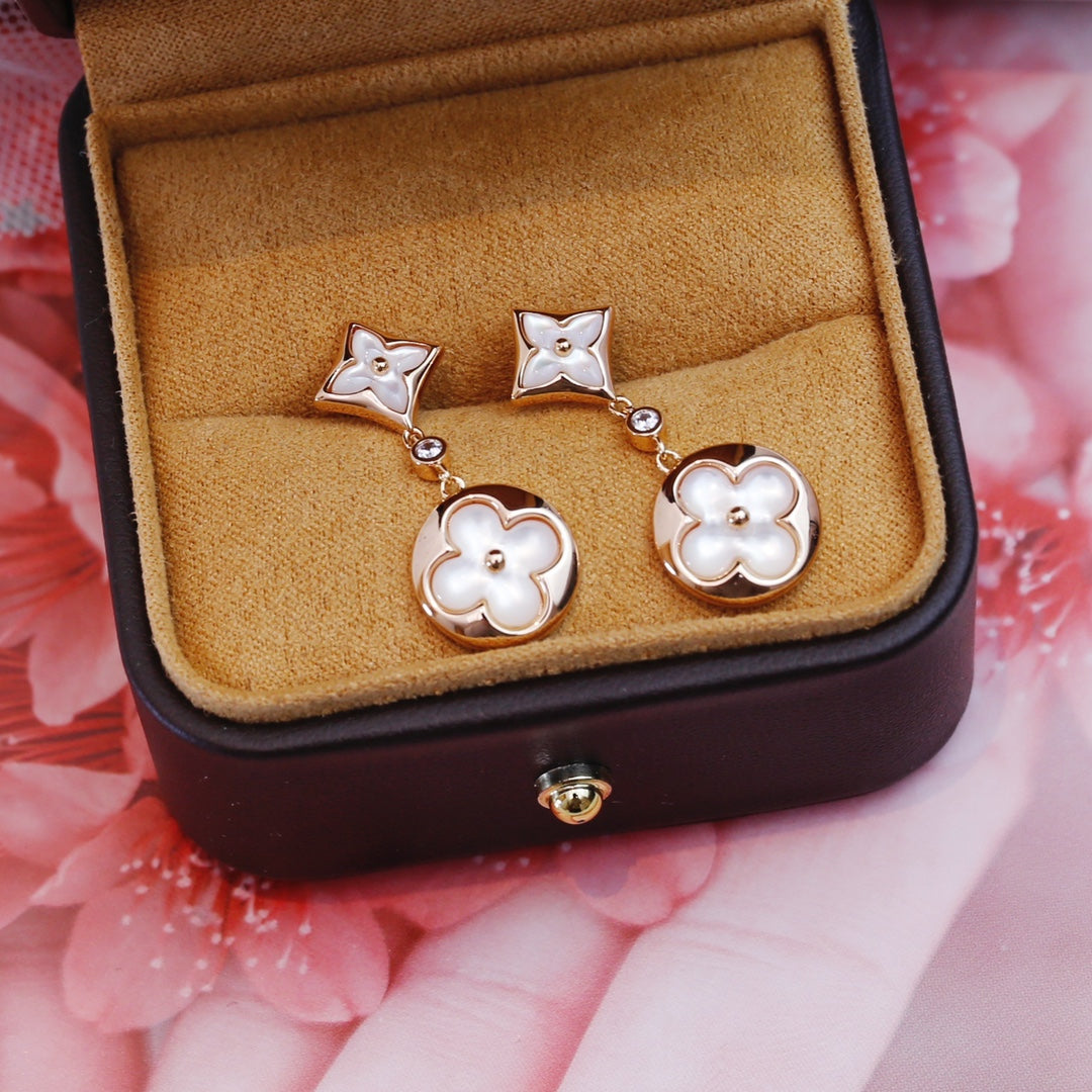 [⭐⭐JeweliWhal]STAR AND SUN PINK GOLD MOP DROP EARRINGS