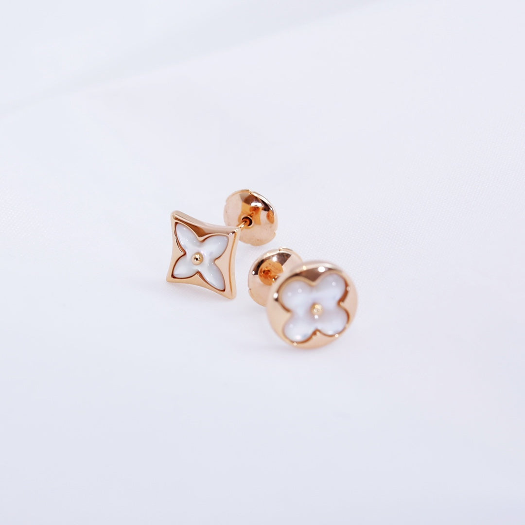 [⭐⭐JeweliWhal]STAR AND SUN PINK GOLD MOP STUD EARRINGS