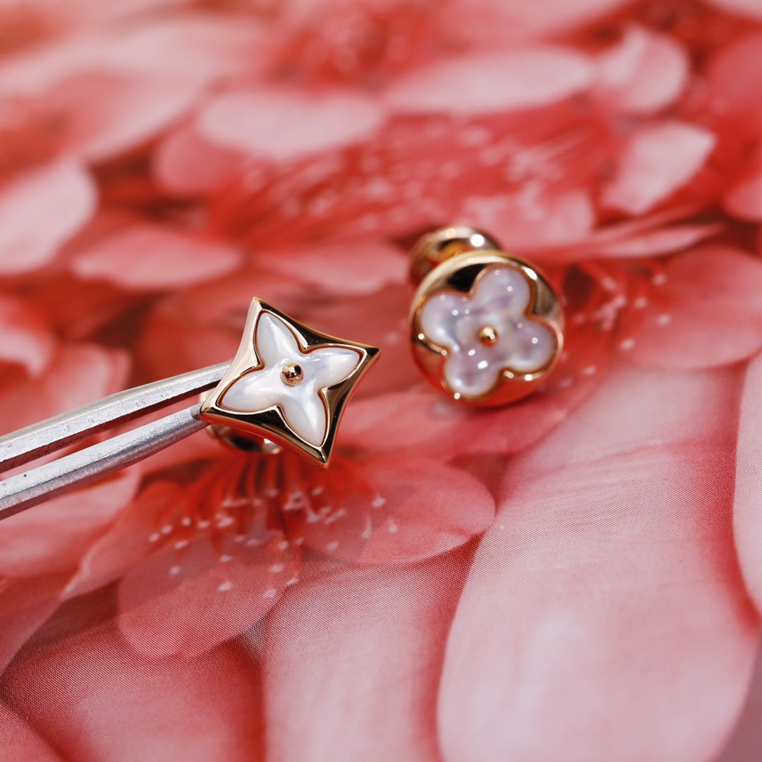 [⭐⭐JeweliWhal]STAR AND SUN PINK GOLD MOP STUD EARRINGS