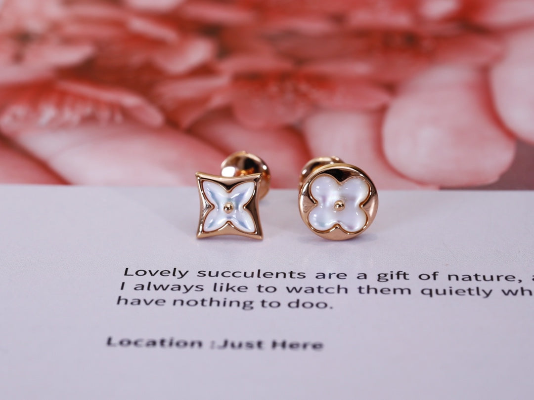 [⭐⭐JeweliWhal]STAR AND SUN PINK GOLD MOP STUD EARRINGS