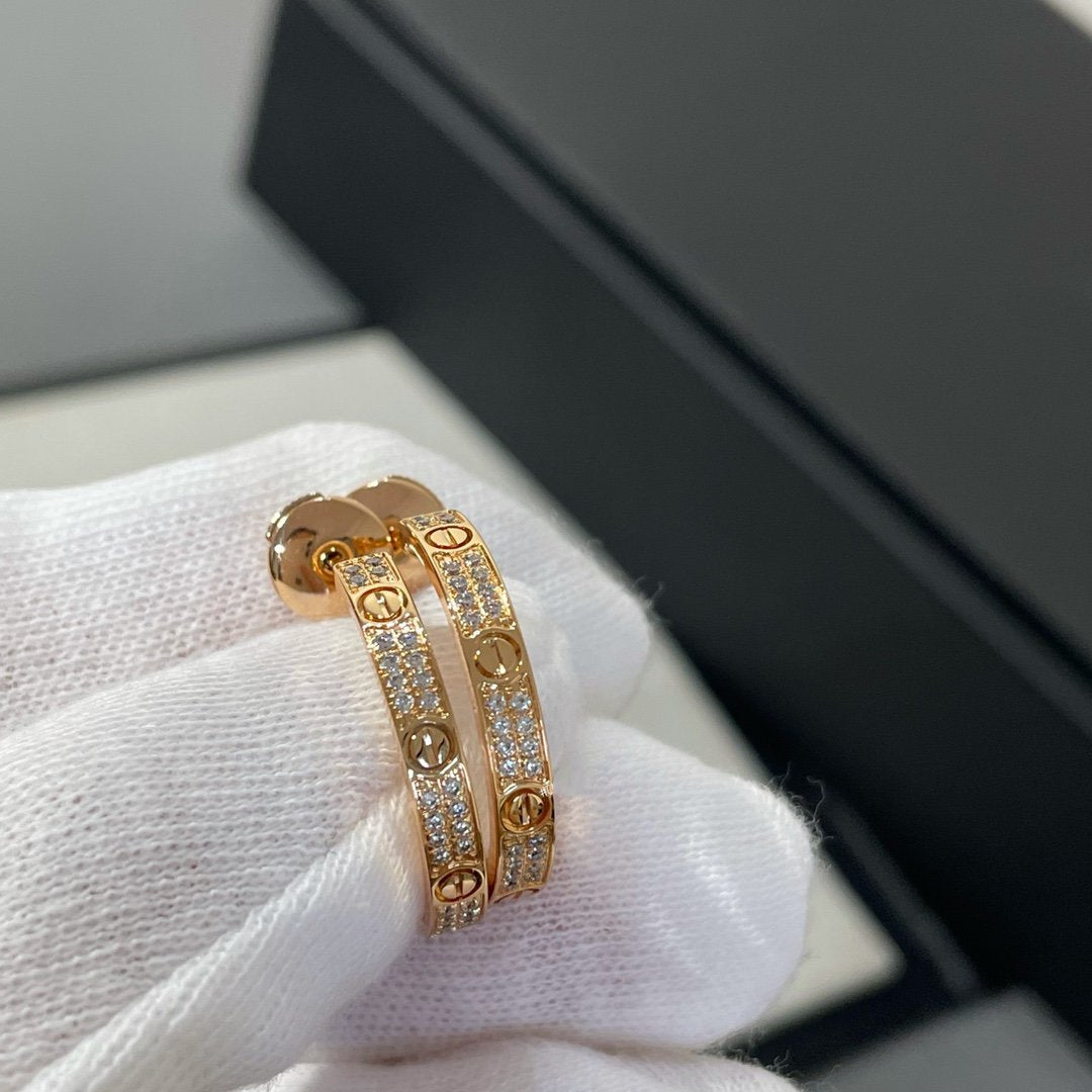 [⭐⭐JeweliWhal]LOVE DIAMANT ROSÉGOLD CREOLEN