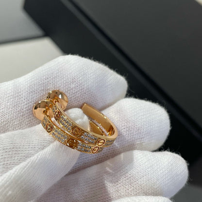 [⭐⭐JeweliWhal]LOVE DIAMANT ROSÉGOLD CREOLEN