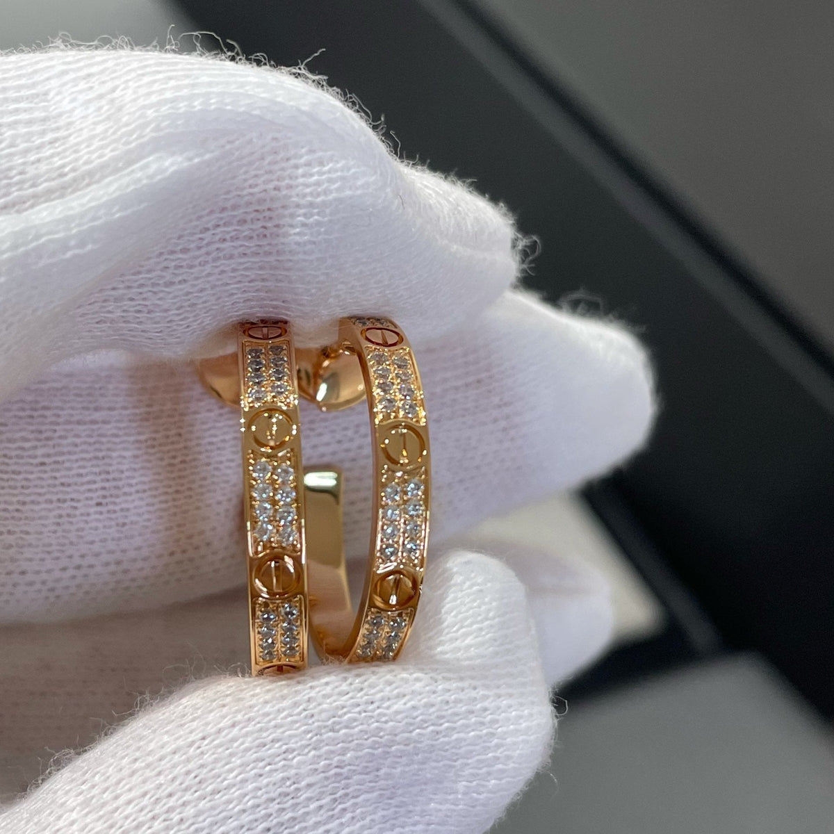 [⭐⭐JeweliWhal]LOVE DIAMANT ROSÉGOLD CREOLEN