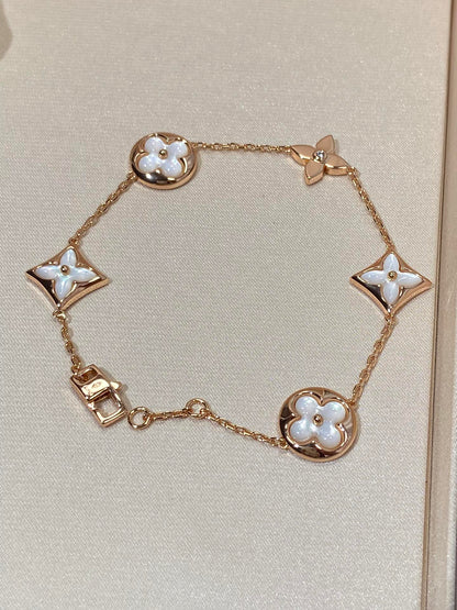 [⭐⭐JeweliWhal]STAR AND SUN 5 MOTIF MOP PINK GOLD BRACELET