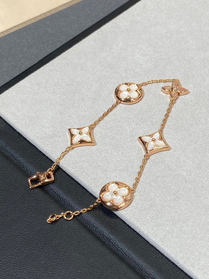 [⭐⭐JeweliWhal]STAR AND SUN 5 MOTIF MOP PINK GOLD BRACELET