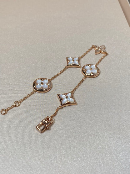 [⭐⭐JeweliWhal]STAR AND SUN 5 MOTIF MOP PINK GOLD BRACELET